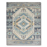 Teal Southwestern Diamond Geometric Area Rug