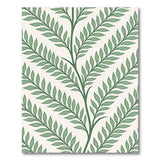 Vintage Green Fern Leaf Green Area Rug