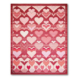 Ombre Pink Hearts Geometric Area Rug