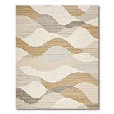 Abstract Wavy Beige Neutral Abstract Area Area Rug