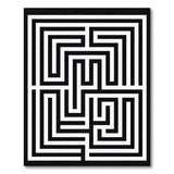 Black and White Intricate Black White Maze Labyrinth Rug