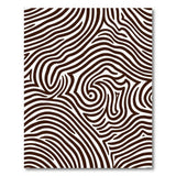 Swirling Brown Waves Abstract Area Rug