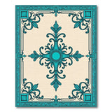 Teal Ornate Frame Area Rug