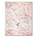 Blush Peony Hummingbird Floral Chinoiserie Rug