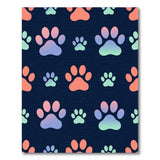 Colorful Paw Print Kids Cartoon Rug