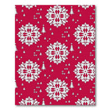 Festive Red Snowflakes and Pine Trees Area Rug
