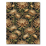 Golden Chrysanthemum Trellis Area Rug