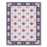 Pink Teal Persian Medallion Area Rug