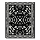 Traditional Persian Elegant Black White Traditional Persian Area Rug