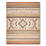Rust Orange Southwestern Geometric Kilim Rug