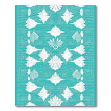 Blue and Teal Teal Geometric Southwestern Area Rug