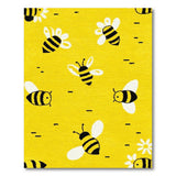 Playful Yellow Bees and Daisies Area Rug