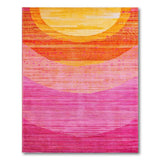 Vibrant Sunset Gradient Abstract Area Rug