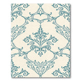 Vintage Teal Damask Floral Area Rug