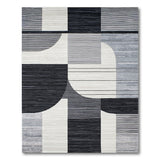 Modern Geometric Black White No. 7 Area Rug
