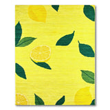 Zesty Lemon Slices Leaves Yellow Area Rug