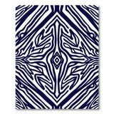 Navy Zebra Geometric Area Rug
