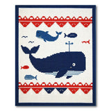 Navy Whale Ocean Kids Adventure Rug