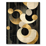 ODIKA Art Deco Geometric Washable Area Rug - Luxury Black & Gold Low Pile Non-Slip Carpet