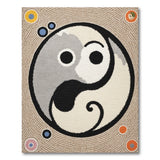 Yin Yang Tribal Area Rug with Colorful Dots