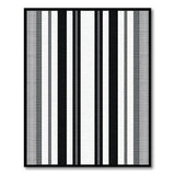 Black and White Geometric Modern Black White Vertical Stripe Geometric Area Rug