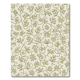 Cream Green Botanical Leaf Vine Area Rug