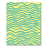 Sunny Yellow Blue Ocean Wave Area Rug