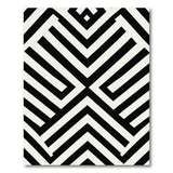 ODIKA Modern Black and White Geometric Washable Rug - Non-Slip Low Pile Area Rug