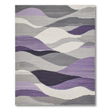 Purple Grey Layered Wave Abstract Area Rug