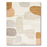 Abstract Area Abstract Organic Shapes Beige Area Rug