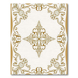 Gold Ornate Paisley Border Area Rug