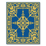 Traditional Persian Navy Blue Gold Ornate Border Area Rug