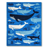 Playful Whales Ocean Kids Area Rug