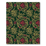 Emerald Rose Swirl Floral Area Rug