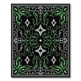 Green Ornate Green Floral Vine Area Rug