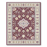 Burgundy Persian Floral Medallion Rug