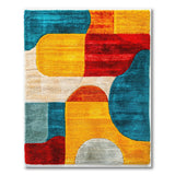 Vibrant Multi-Color Geometric Shag Area Rug
