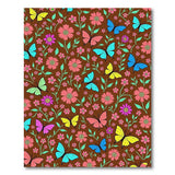 Vibrant Butterfly Flower Pattern Area Rug