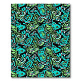 Teal Green Abstract Swirl Area Rug