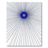 Radiant Navy Blue Sunburst Geometric Area Rug