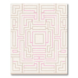 Pink Geometric Modern Pink Maze Labyrinth Geometric Area Rug