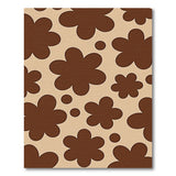 Brown Daisy Blooms on Tan Area Rug