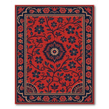 Red Luxurious Red Persian Floral Area Rug