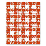 Orange Geometric Leaf Grid Area Rug