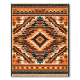 Bold Orange Black Southwestern Geometric Rug