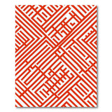 Red Geometric Lattice Area Rug