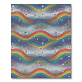 Vibrant Rainbow Waves Area Rug