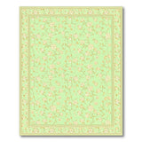 Mint Green Floral Vintage Area Rug