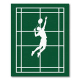 Dynamic Badminton Smash Green Area Rug