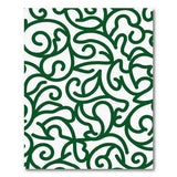 Elegant Green Swirling Vine Area Rug